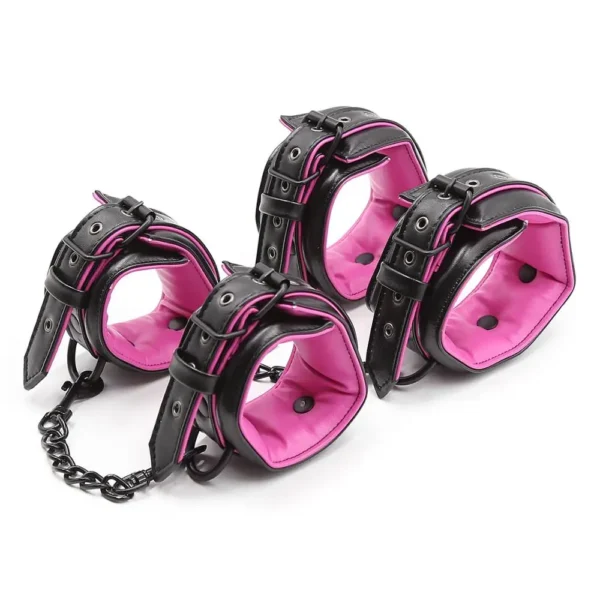 Thierry New Arrive High Quality Luxury Collar Wrist Ankle Cuffs for Slave Role-Play Adult Games,Handcuffs Bondage Restraints Set - Image 2