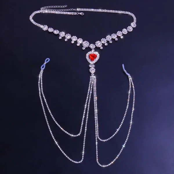 Rhinestone Nipple Chain Non-Pierced Crystal Body Jewelry for Women - Image 6