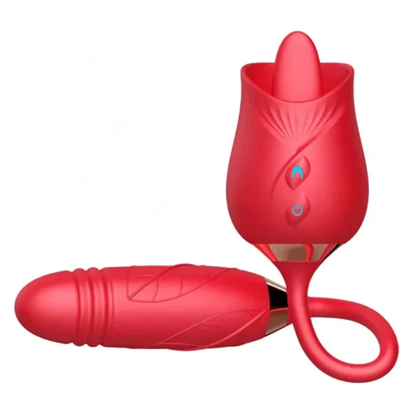 Rose Toy Vibrator For Women 3 In 1 Clitoral Stimulator Tongue Licking Thrusting G Spot Dildo Vibrator With 10 Modes Vaginal Anal - Image 9