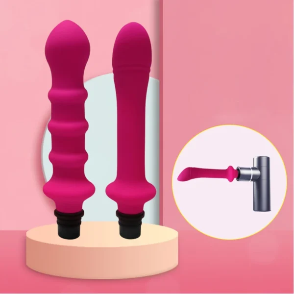 Set of 2 Threaded Silicone Fascia Gun Massage Head With 3 Sizes Of Connectors, 12-13mm/15-16mm/18-19mm, Fascia Gun Massage dildo - Image 2