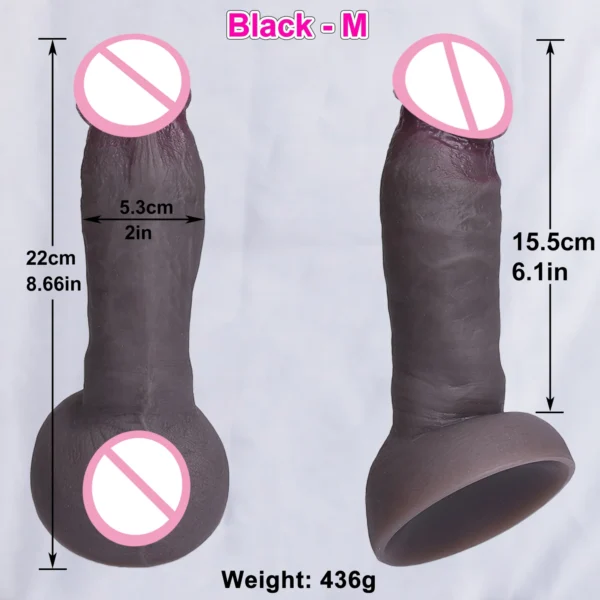 Strapon Soft Flesh Big Dildo Black Erotic Toy for Women Silicone Lesbian Vaginal Masturbators Penis Large Suction Cup Thick Dick - Image 13