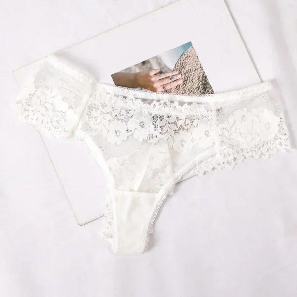 Floral Lace Cotton Briefs – Comfortable Women's Panties - Image 2