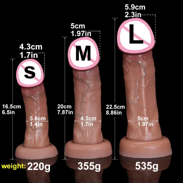 Soft Flesh Real Veins Dildo Anal Plug Erotic Toy for Women Medical Silicone Gay Vaginal Masturbators Penis Big Suction Cup Dick - Image 5