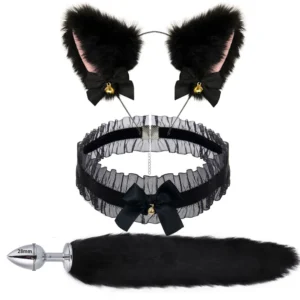 Wolf Roleplay Kit - Costume Accessories for Adults with Ears, Tail, and Collar