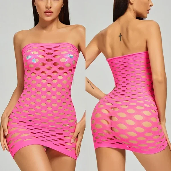 Mesh Fishnet Bodysuit - Sexy Erotic Lingerie and Exotic Bondage Costume - Image 4