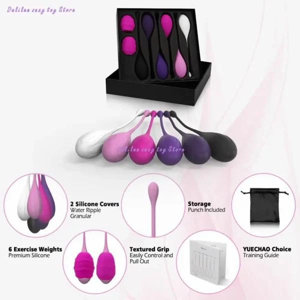 Smart Kegel Ball Vaginal Dumbbells Full Silicone Pussy Vagina Tighten Kegel Exercise Balls Set For Women Lady - Image 3