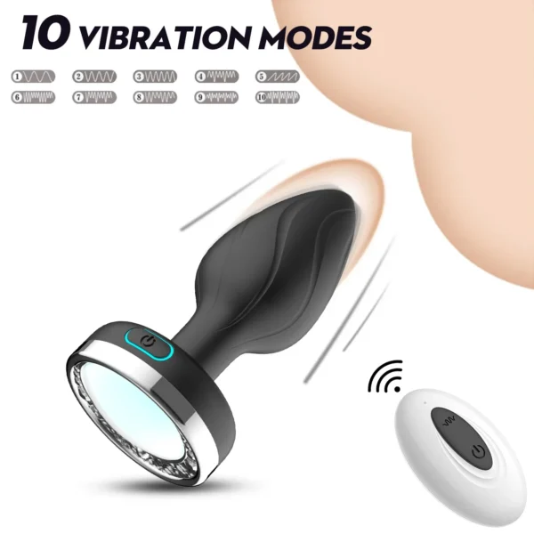 Remote Control Silicone Led Anal Plug/Dildo/Toys/Beads Vibrator With Women'S Stimulator Adult Supplies Men Mastubator - Image 4