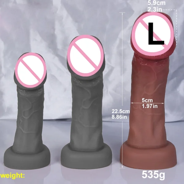 Soft Flesh Real Veins Dildo Anal Plug Erotic Toy for Women Medical Silicone Gay Vaginal Masturbators Penis Big Suction Cup Dick - Image 14