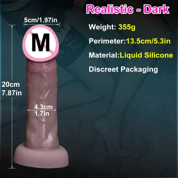 Soft Flesh Real Veins Dildo Anal Plug Erotic Toy for Women Medical Silicone Gay Vaginal Masturbators Penis Big Suction Cup Dick - Image 8