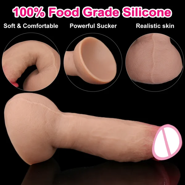 Strapon Soft Flesh Big Dildo Black Erotic Toy for Women Silicone Lesbian Vaginal Masturbators Penis Large Suction Cup Thick Dick - Image 2