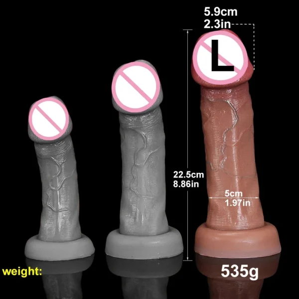 Soft Flesh Real Veins Dildo Anal Plug Erotic Toy for Women Medical Silicone Gay Vaginal Masturbators Penis Big Suction Cup Dick - Image 9