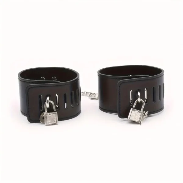 Leather Handcuffs for Bondage – Adjustable and Durable Restraint for BDSM Play