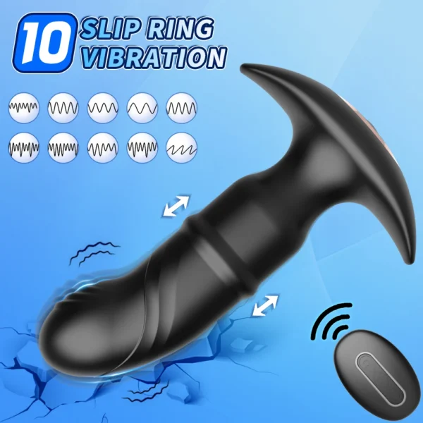 Wireless Remote Control Slide Butt Plug Vibrator for Men Anal Vibration Plug Prostate Stimulation Massager Dildo Sex Toy for Men - Image 4