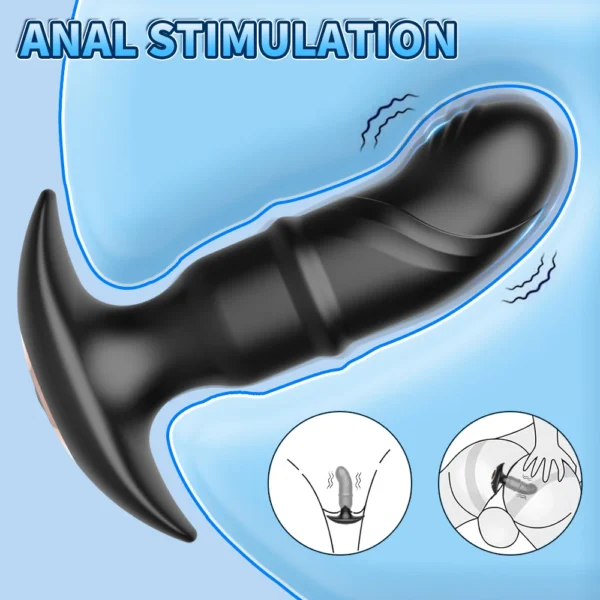 Wireless Remote Control Slide Butt Plug Vibrator for Men Anal Vibration Plug Prostate Stimulation Massager Dildo Sex Toy for Men - Image 3