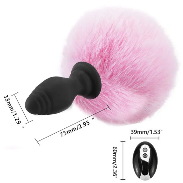 Vibration Cute Rabbit Tail Anal Plug Fluffy Plush Sexy Bunny Girl Cosplay Erotic Sexy Toy For Woman Men Couples Butt Plug Tail - Image 6