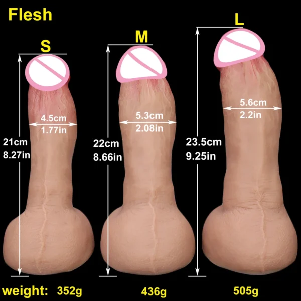 Strapon Soft Flesh Big Dildo Black Erotic Toy for Women Silicone Lesbian Vaginal Masturbators Penis Large Suction Cup Thick Dick - Image 4