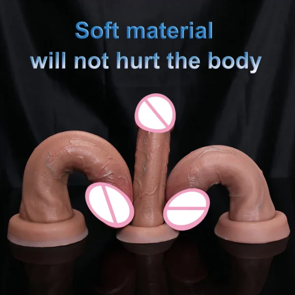 Soft Flesh Real Veins Dildo Anal Plug Erotic Toy for Women Medical Silicone Gay Vaginal Masturbators Penis Big Suction Cup Dick - Image 2