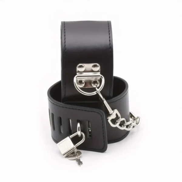 Leather Handcuffs for Bondage – Adjustable and Durable Restraint for BDSM Play - Image 2