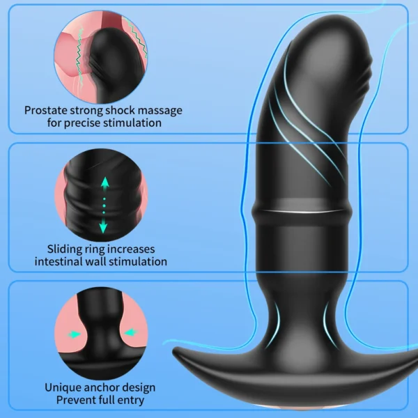 Wireless Remote Control Slide Butt Plug Vibrator for Men Anal Vibration Plug Prostate Stimulation Massager Dildo Sex Toy for Men - Image 2